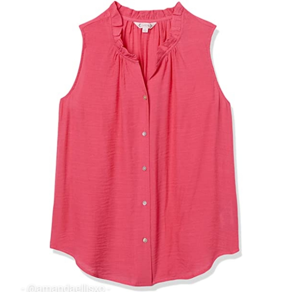 Nanette Nanette Lepore Sleeveless Button Front Shirt Shangri La Rose